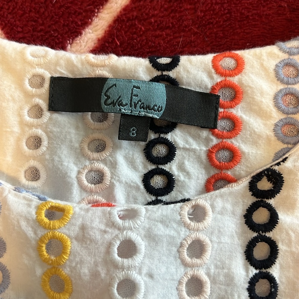 EUC Eva Franco Anthropologie Eyelet Dress - Size 8 - Picture 8 of 8